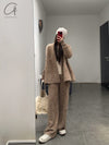 SWAYING 24 Autumn and Winter Cashmere Brushed Straight Pants SW-SW24AW3B41-TUO Camel